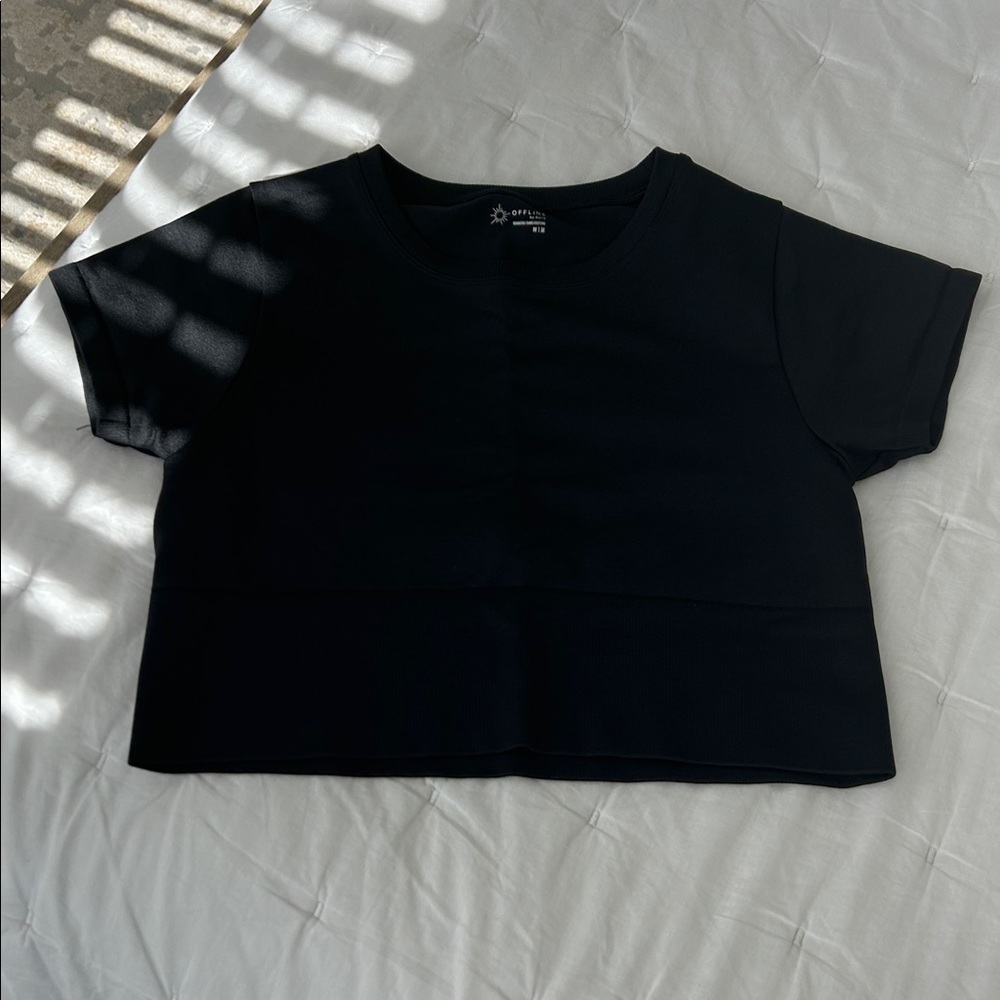 Offline by Aerie Black Crop Top